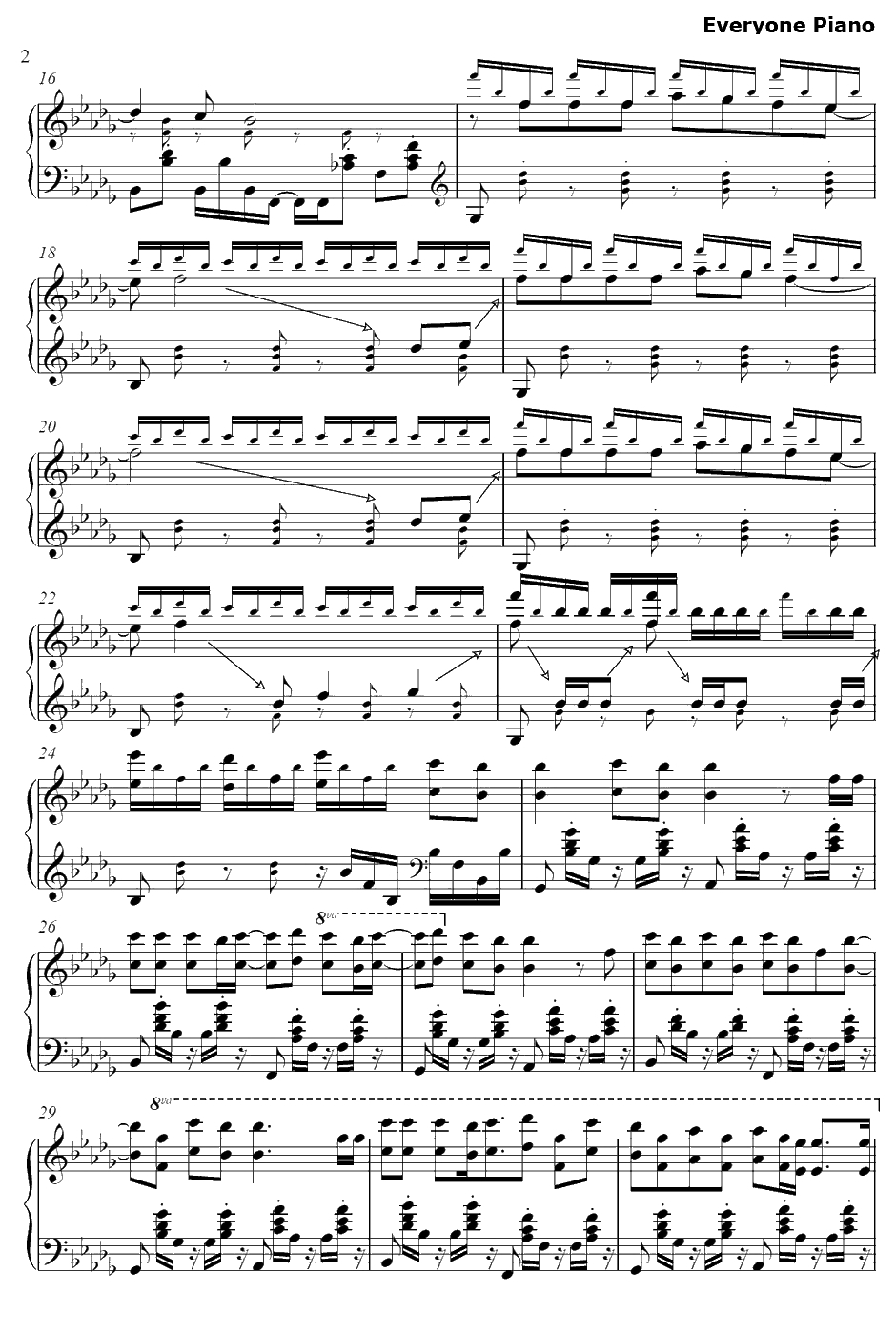 Fallen Angel钢琴谱-AimeeB-吊带袜天使ED2