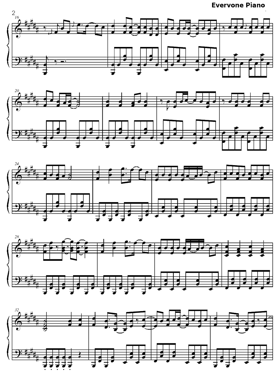 GO!!!钢琴谱-FLOW-火影忍者OP42