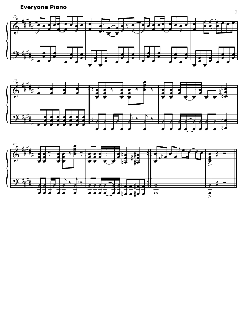 GO!!!钢琴谱-FLOW-火影忍者OP43