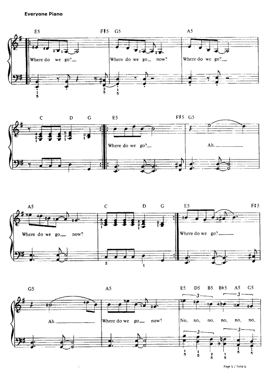 Sweet Child O'Mine钢琴谱-GunsN'Roses　　枪炮与玫瑰5