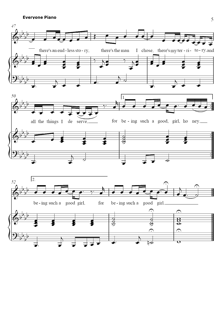 Underneath Your Clothes钢琴谱-Shakira5