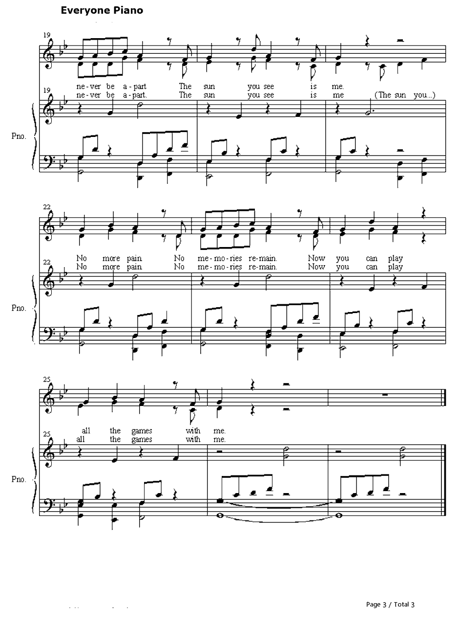 secret game钢琴谱-笠原由里-黑街二人组插曲3