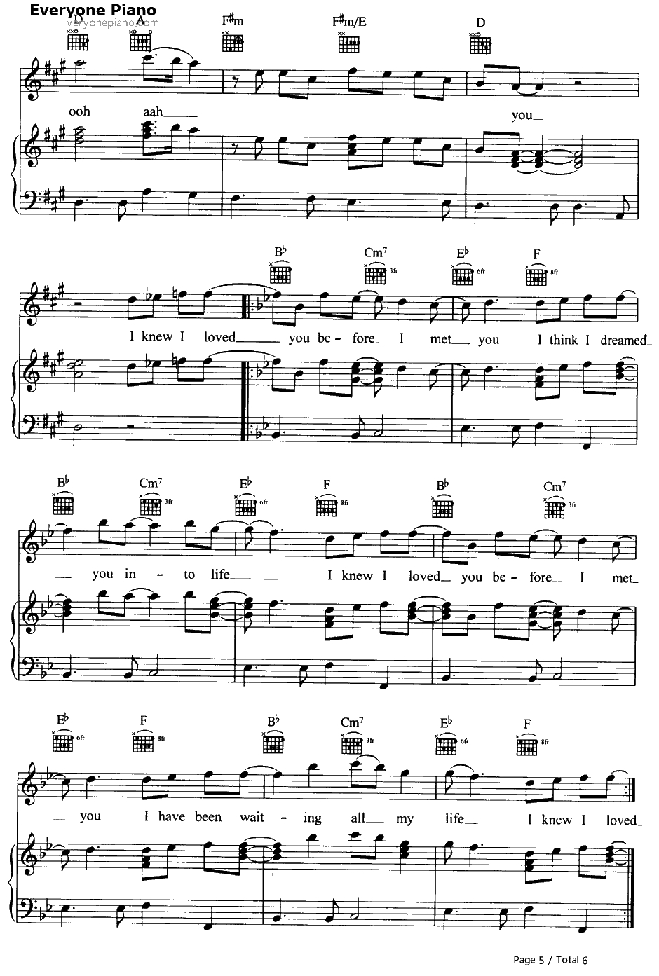 I Knew I Loved You钢琴谱-SavageGarden5