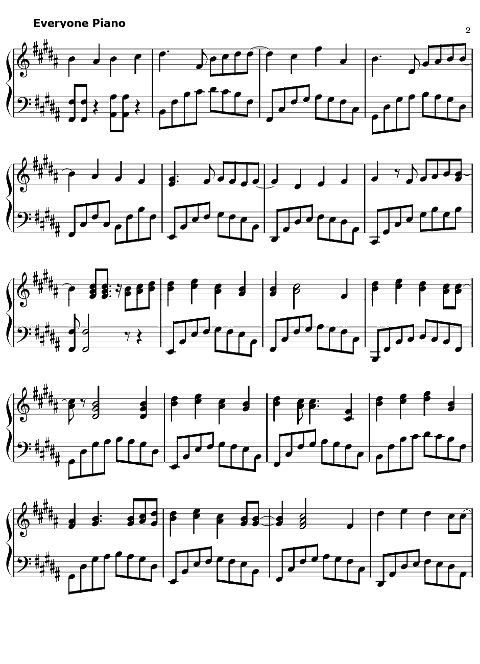 CLOSER钢琴谱-井上ジョー-火影忍者疾风传OP42