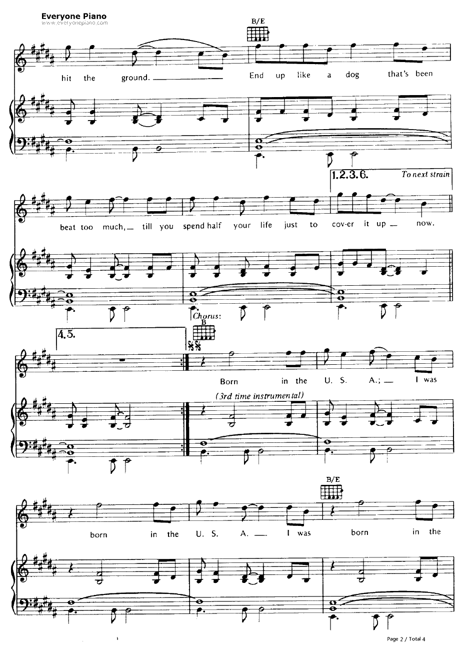 Bornin the U.S.A.钢琴谱-BruceSpringsteen布鲁斯·斯普林斯汀-BruceSpringsteen2