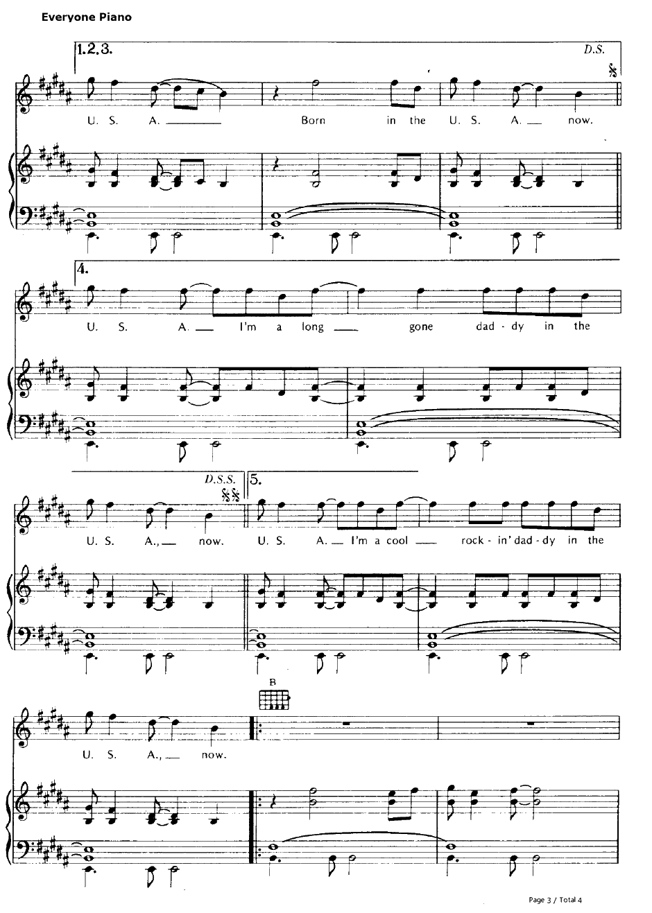 Bornin the U.S.A.钢琴谱-BruceSpringsteen布鲁斯·斯普林斯汀-BruceSpringsteen3