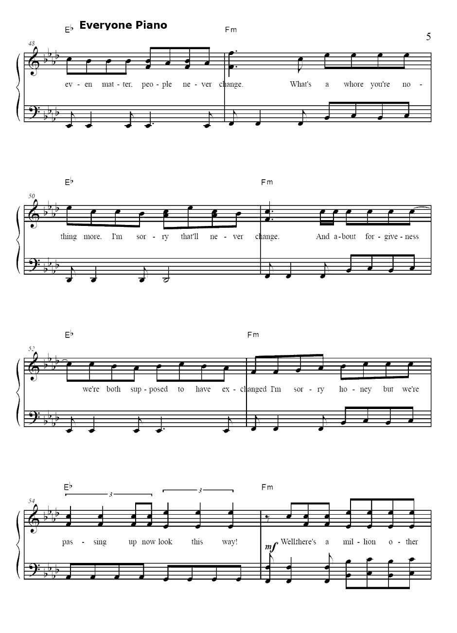 Misery Business钢琴谱-Paramore5