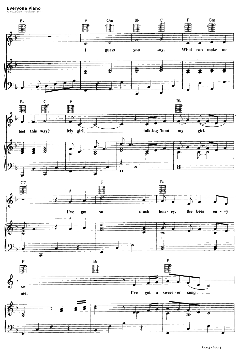 My Girl钢琴谱-TheTemptations2