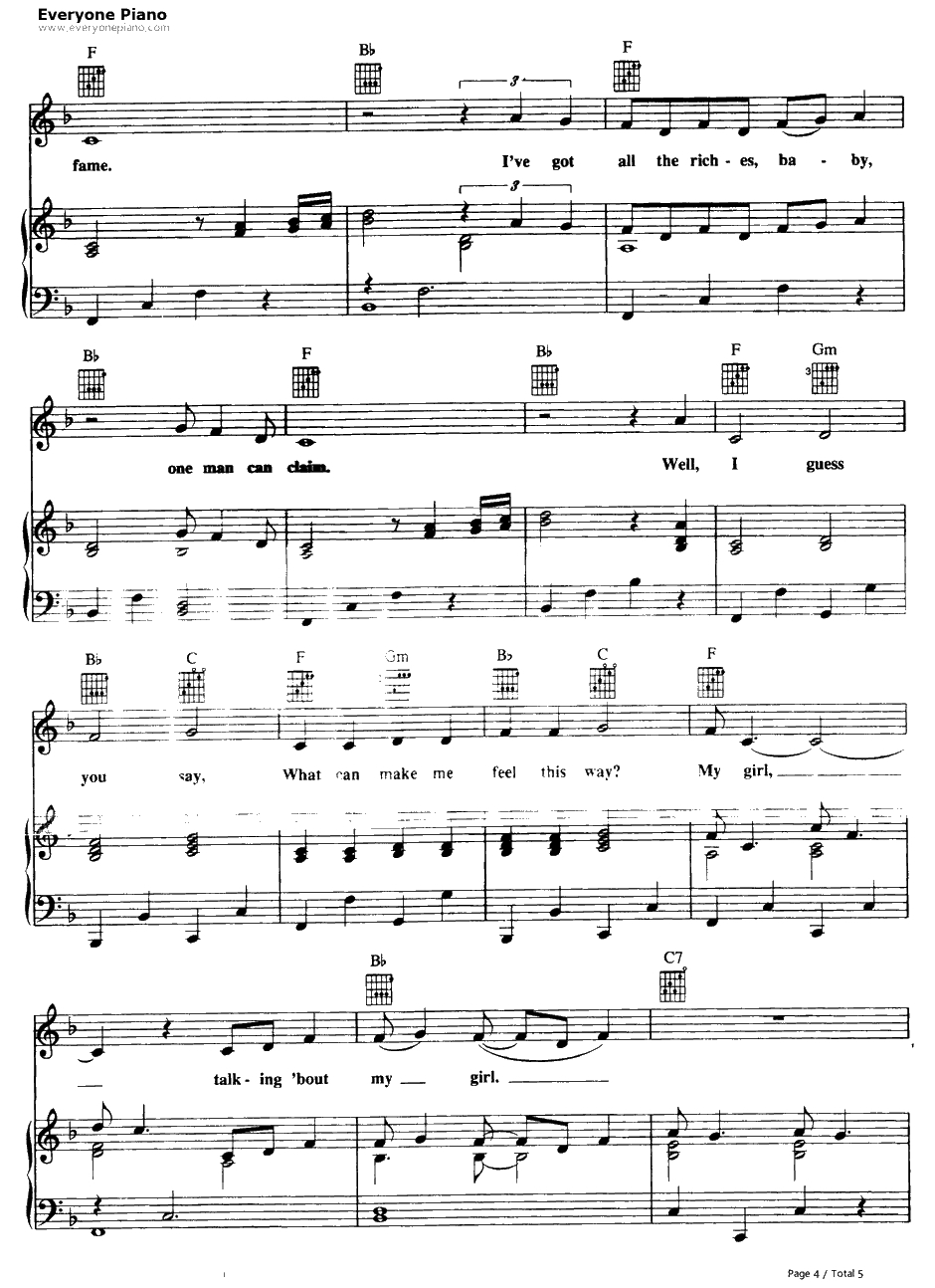 My Girl钢琴谱-TheTemptations4