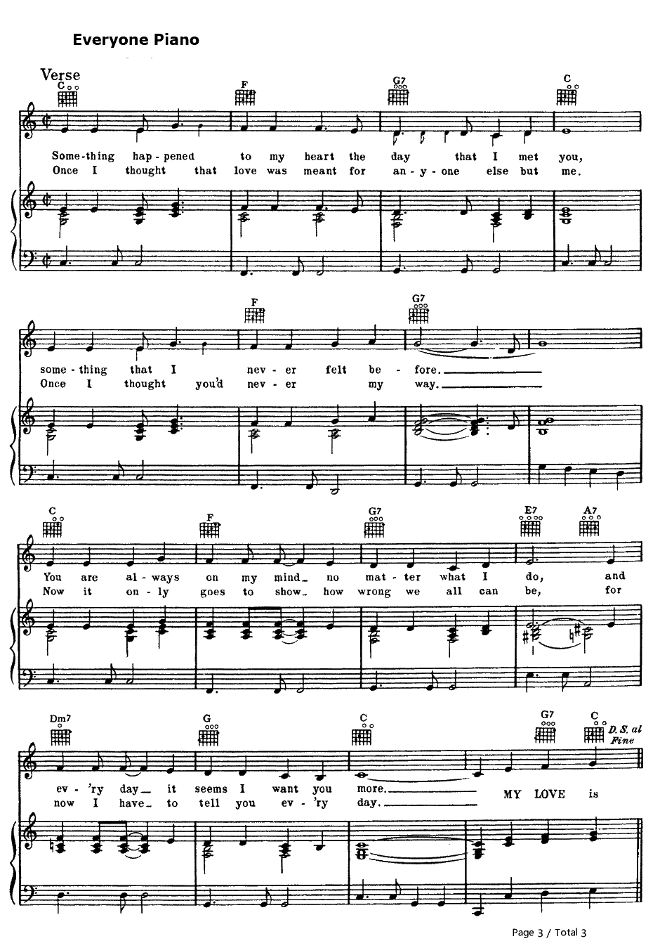 My Love钢琴谱-PetulaClark　3