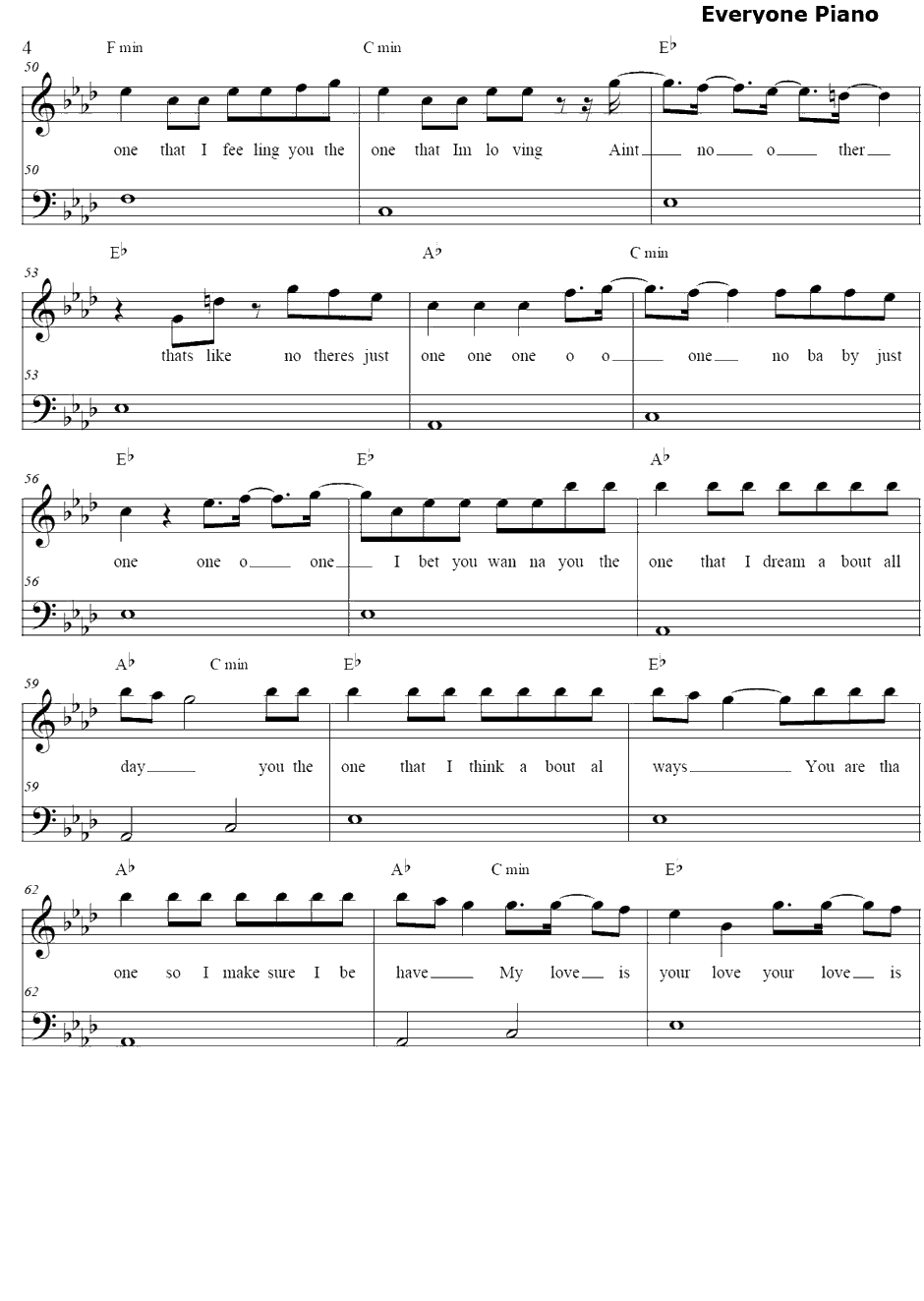 You da One钢琴谱-Rihanna4