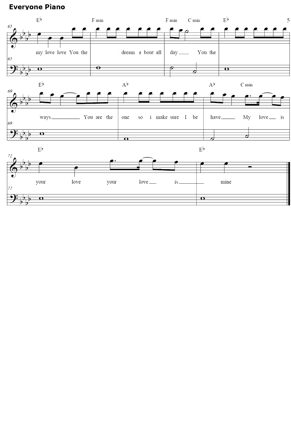 You da One钢琴谱-Rihanna5