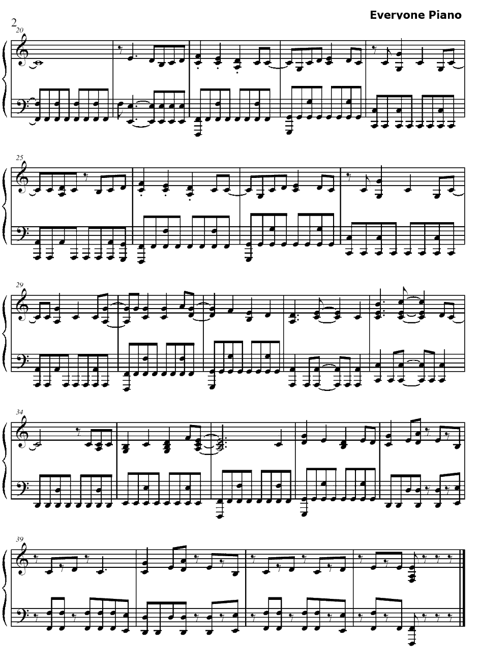 ドラマチック钢琴谱-BaseBallBear-王牌投手振臂高挥OP12