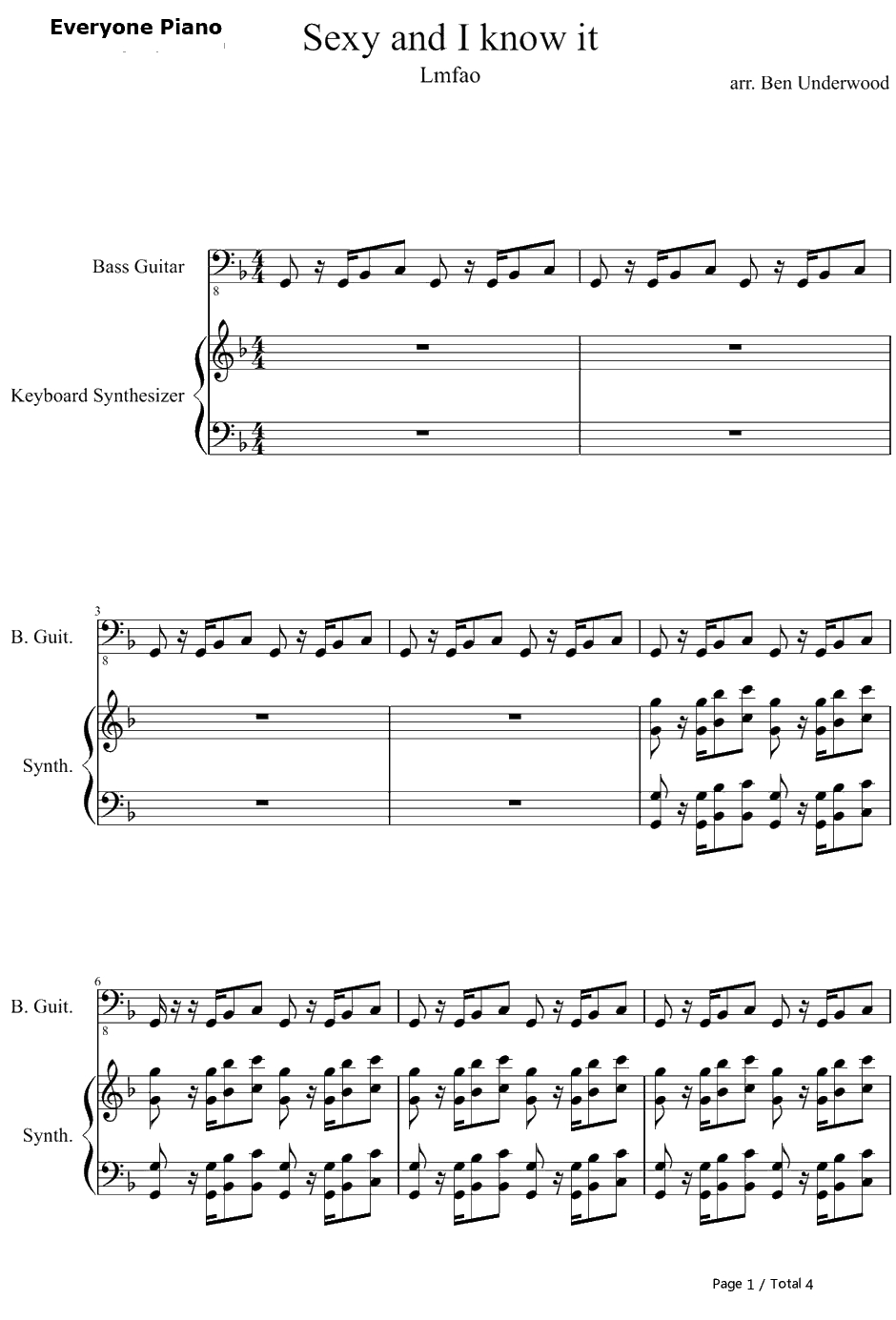 Sexy and I Know It钢琴谱-LMFAO1