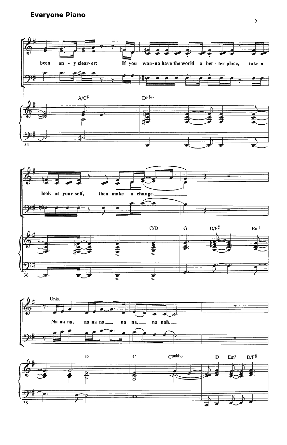 Manin the Mirror钢琴谱-MichaelJackson5