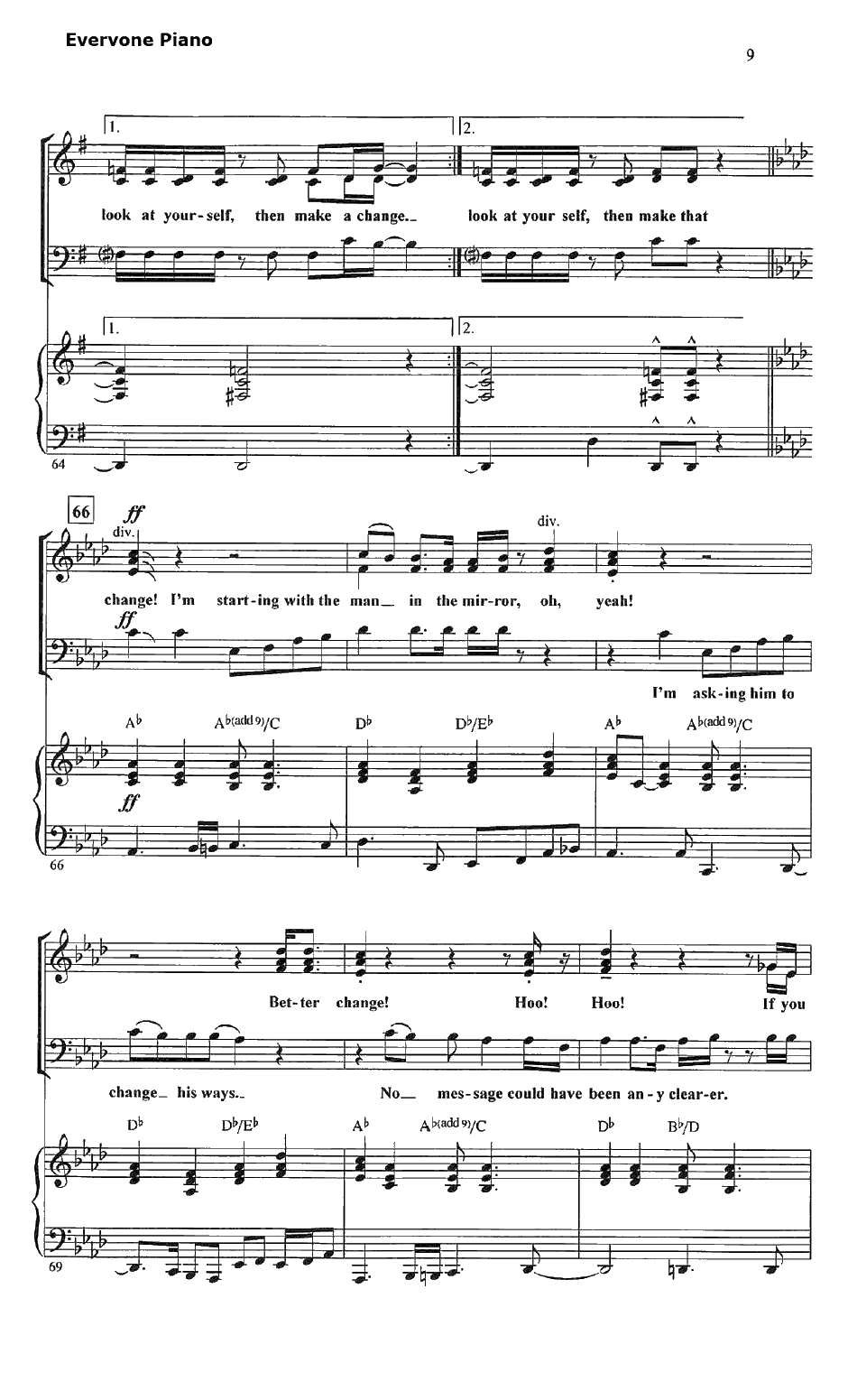 Manin the Mirror钢琴谱-MichaelJackson9