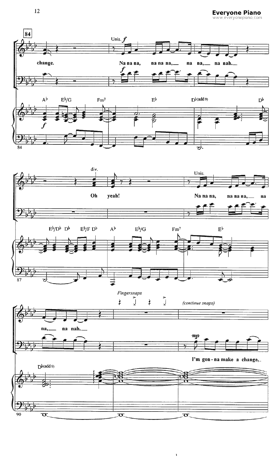 Manin the Mirror钢琴谱-MichaelJackson12