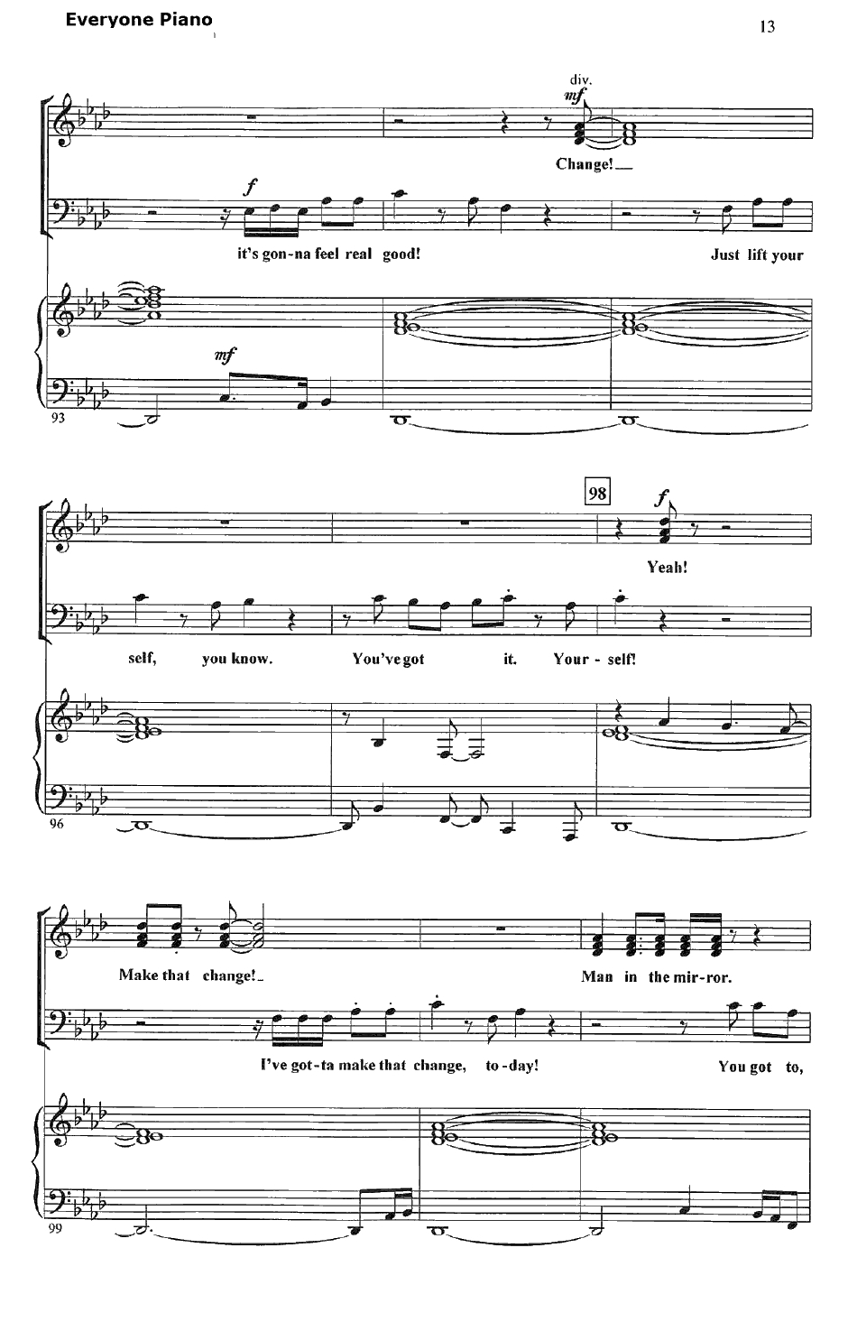 Manin the Mirror钢琴谱-MichaelJackson13