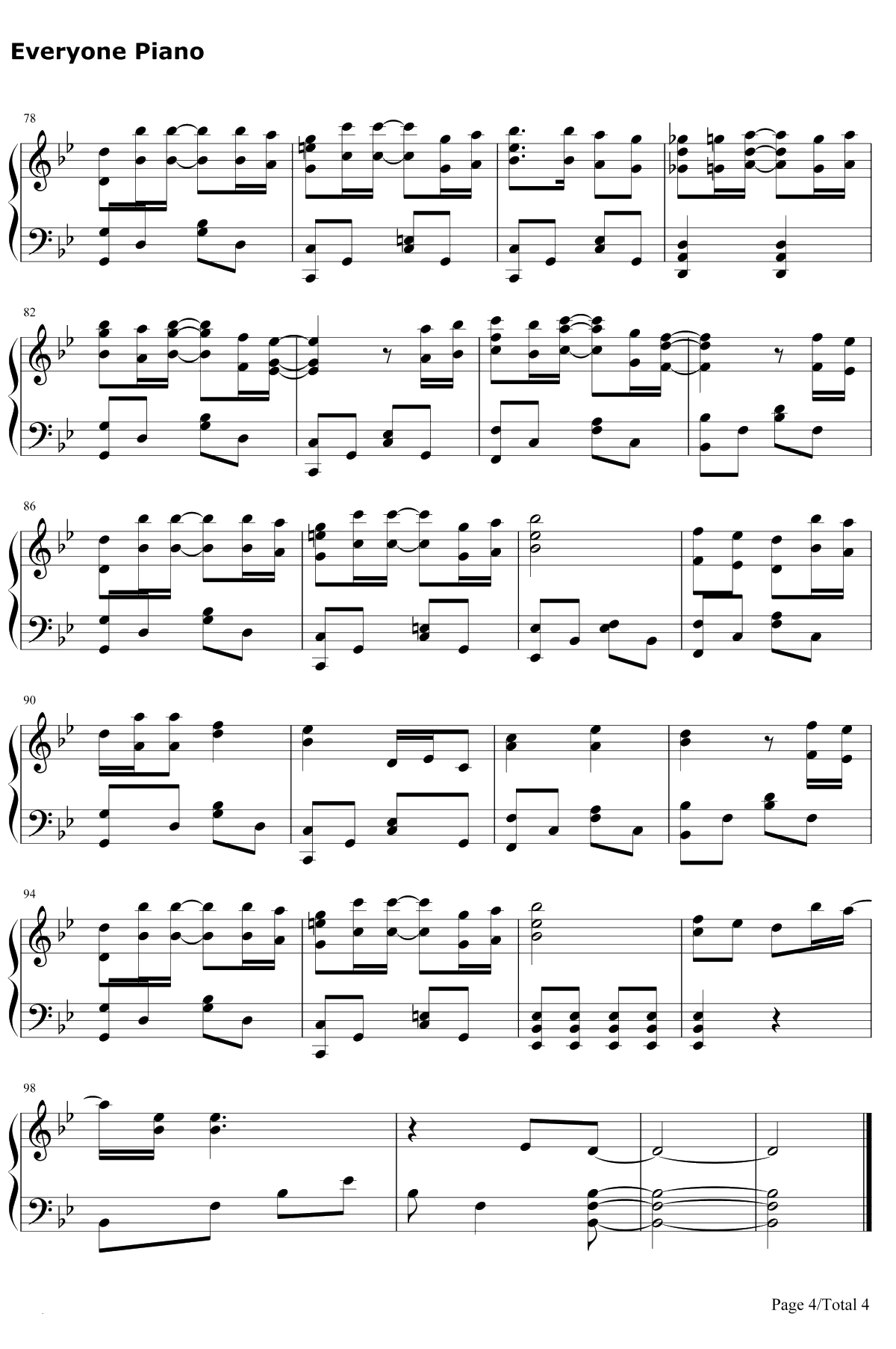 ひとり钢琴谱-XX:me4