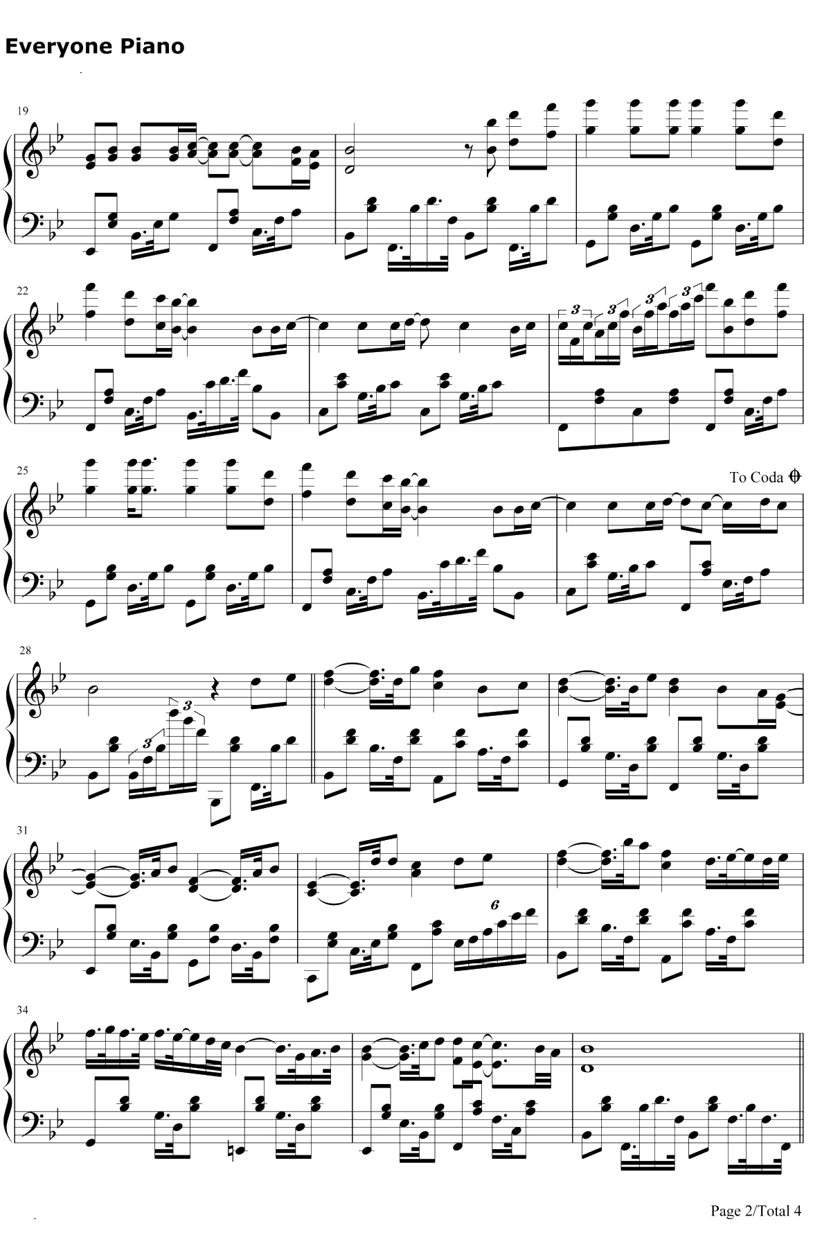 张三的歌钢琴谱-蔡琴2