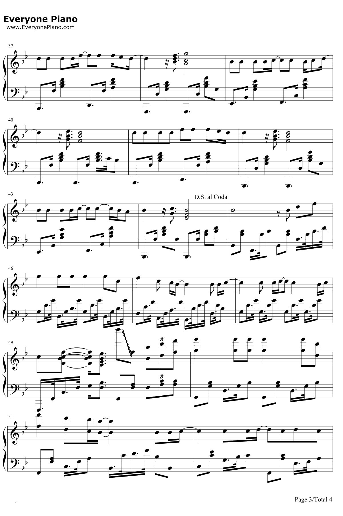 张三的歌钢琴谱-蔡琴3