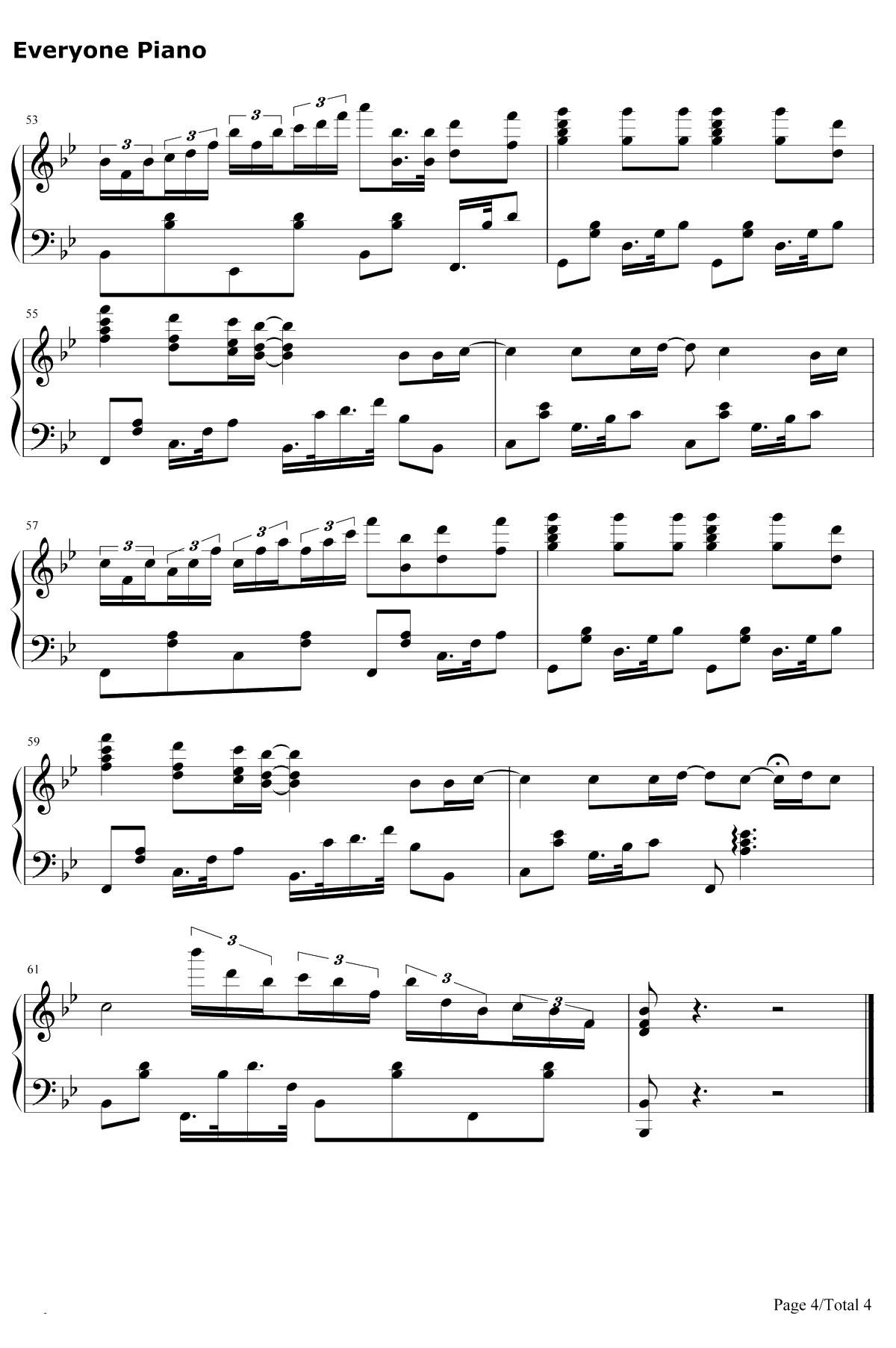 张三的歌钢琴谱-蔡琴4