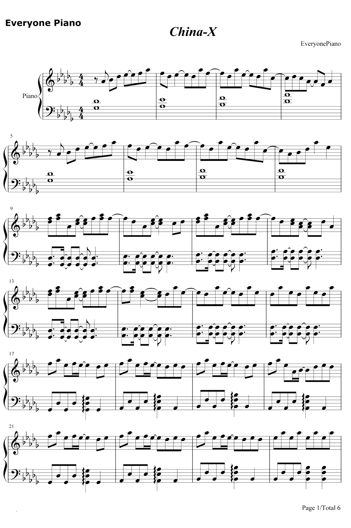 China钢琴谱-徐梦圆1