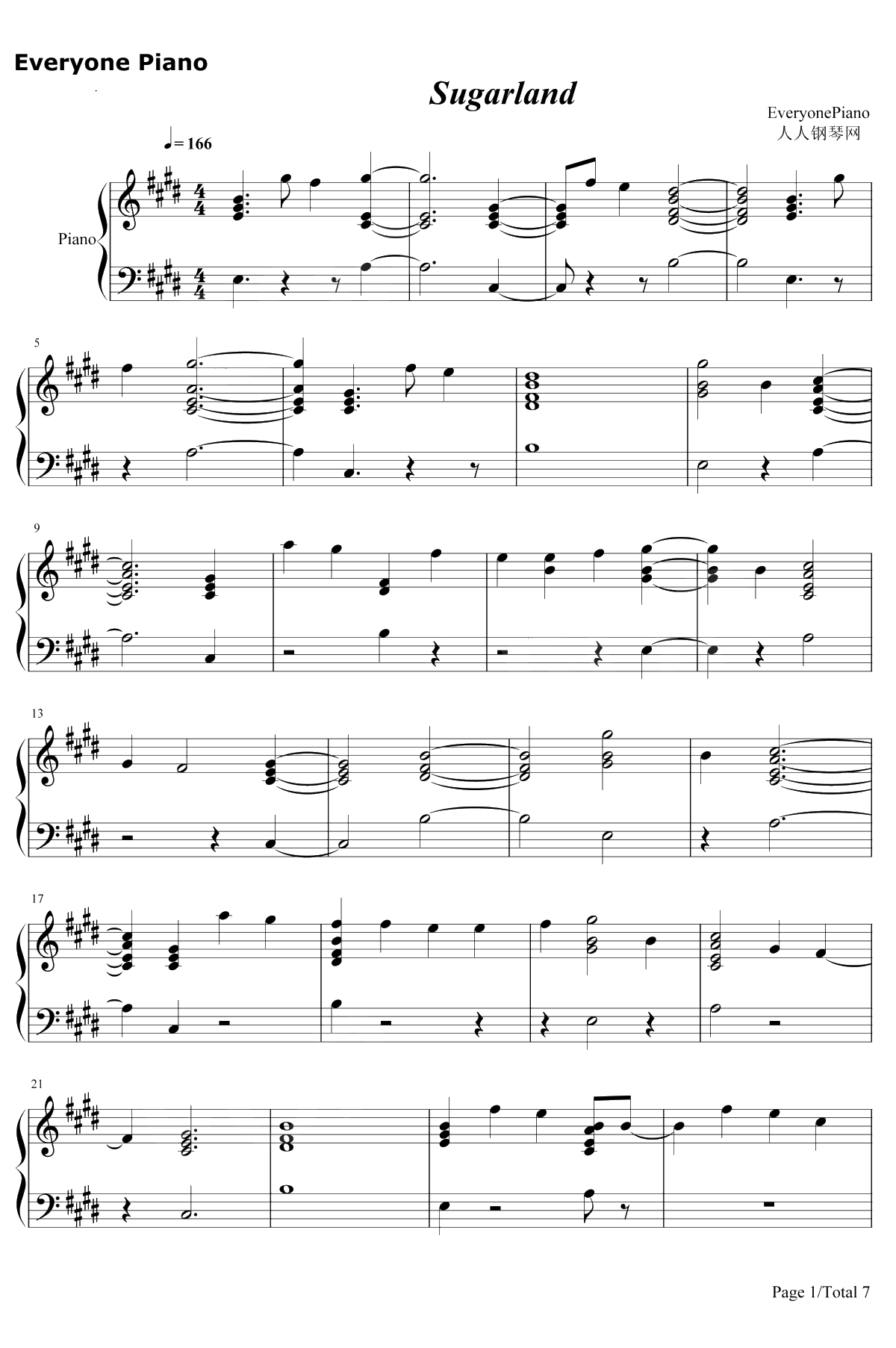 Babe钢琴谱-Sugarland / Taylor Swift1