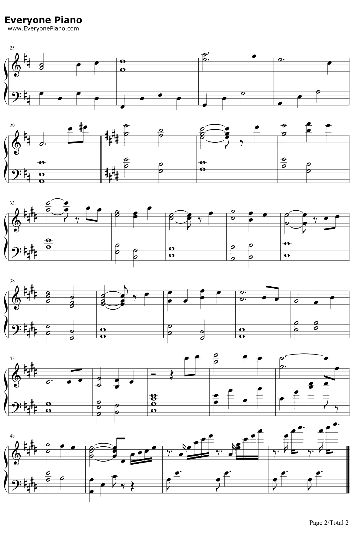 秒速5センチメートル钢琴谱-天门2