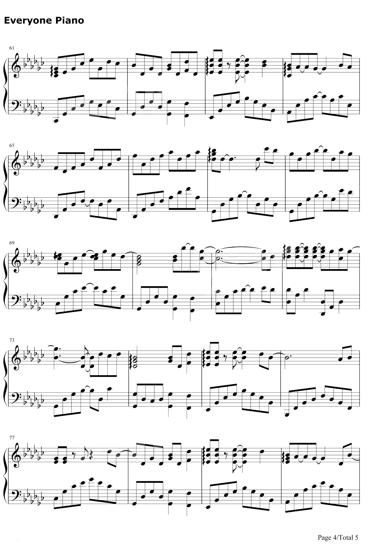 再见钢琴谱-王俊凯4