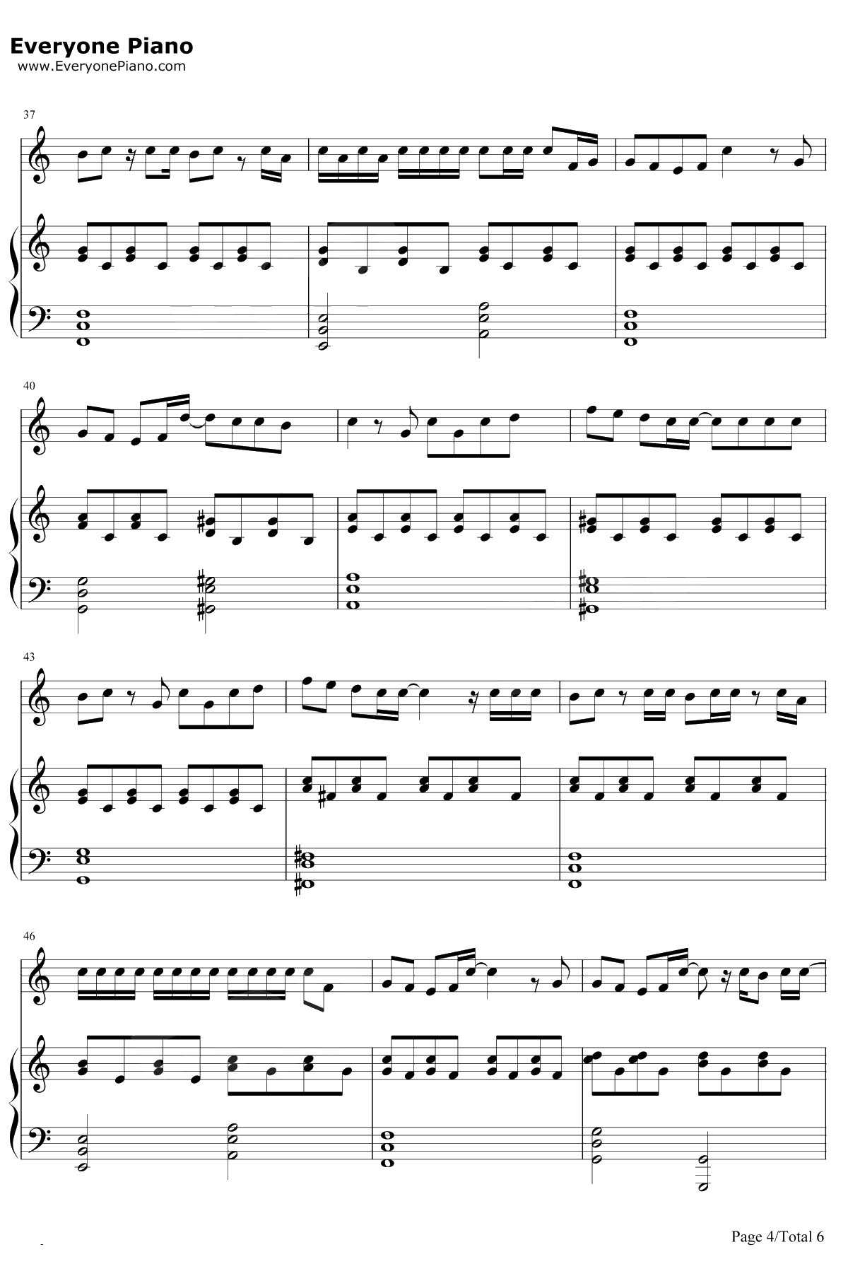 花钢琴谱-片寄凉太/数原龙友4