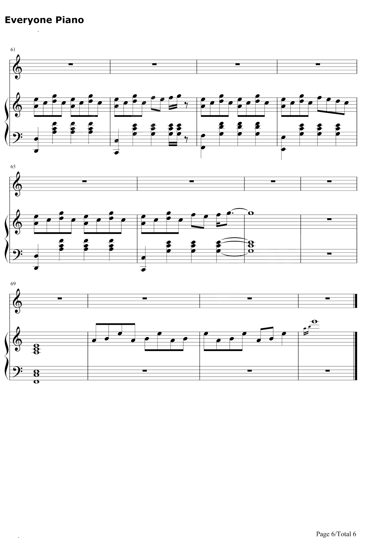 花钢琴谱-片寄凉太/数原龙友6