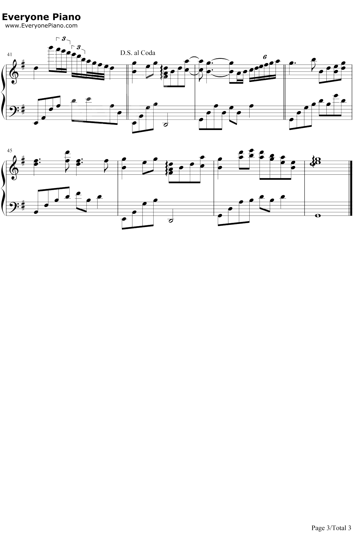 何日君再来 钢琴谱-邓丽君3