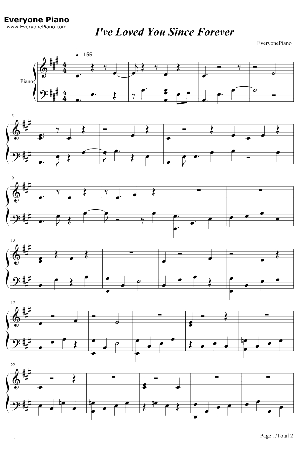 I've Loved You Since Forever钢琴谱-Kelly Clarkson1