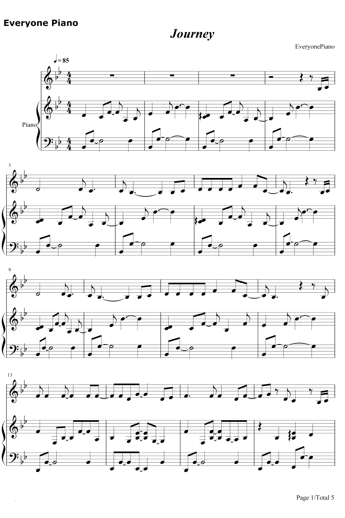 Journey钢琴谱-张韶涵1