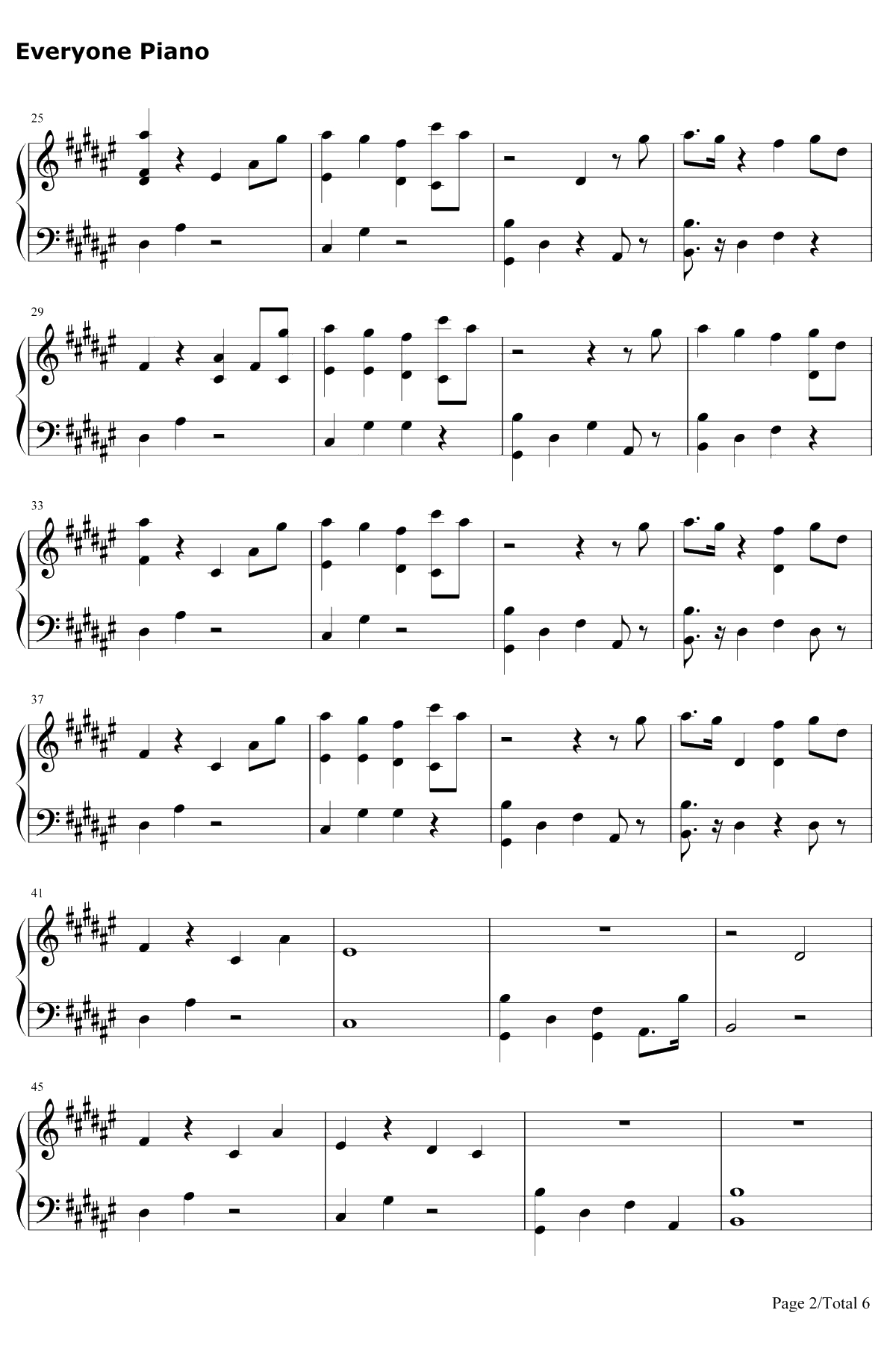 Everyday钢琴谱-Marshmello / Logic2