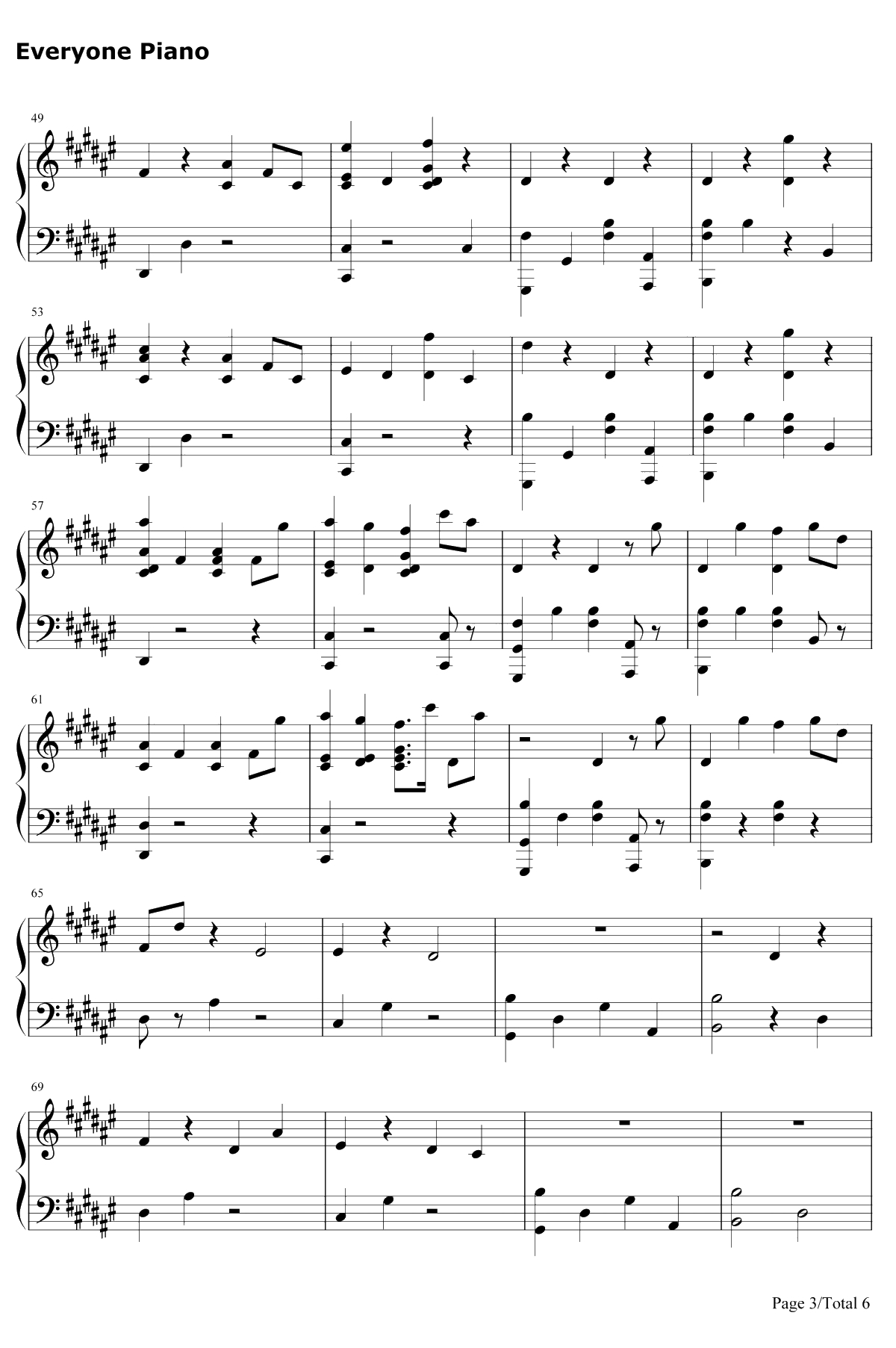 Everyday钢琴谱-Marshmello / Logic3