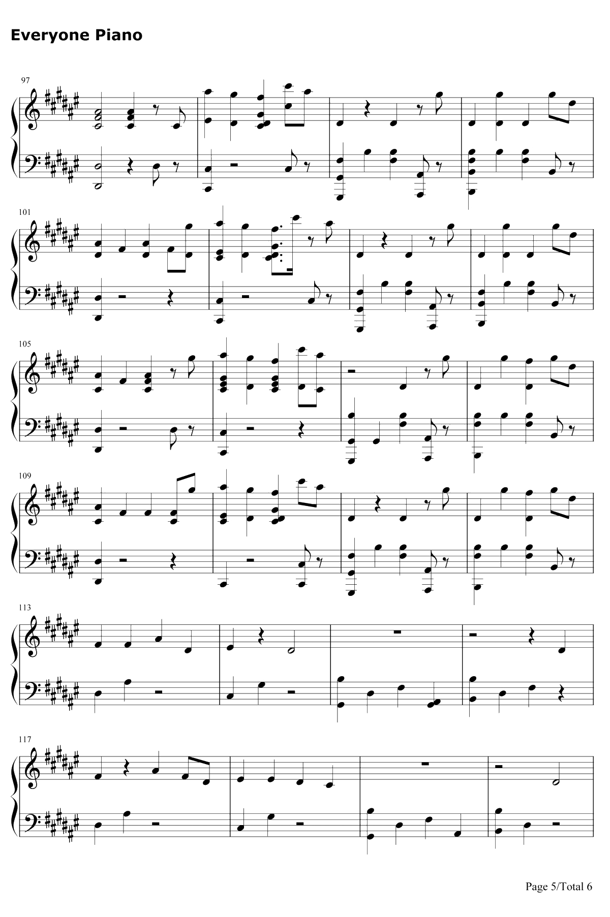 Everyday钢琴谱-Marshmello / Logic5