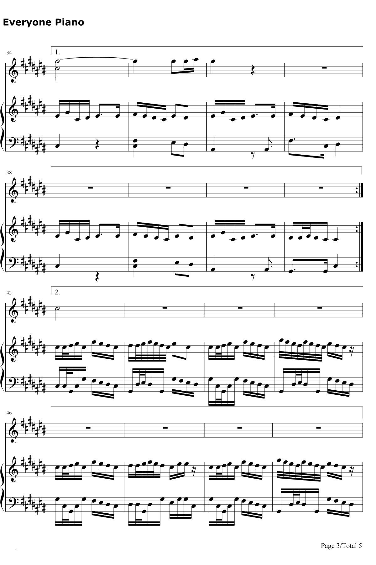 香水百合钢琴谱-张韶涵3