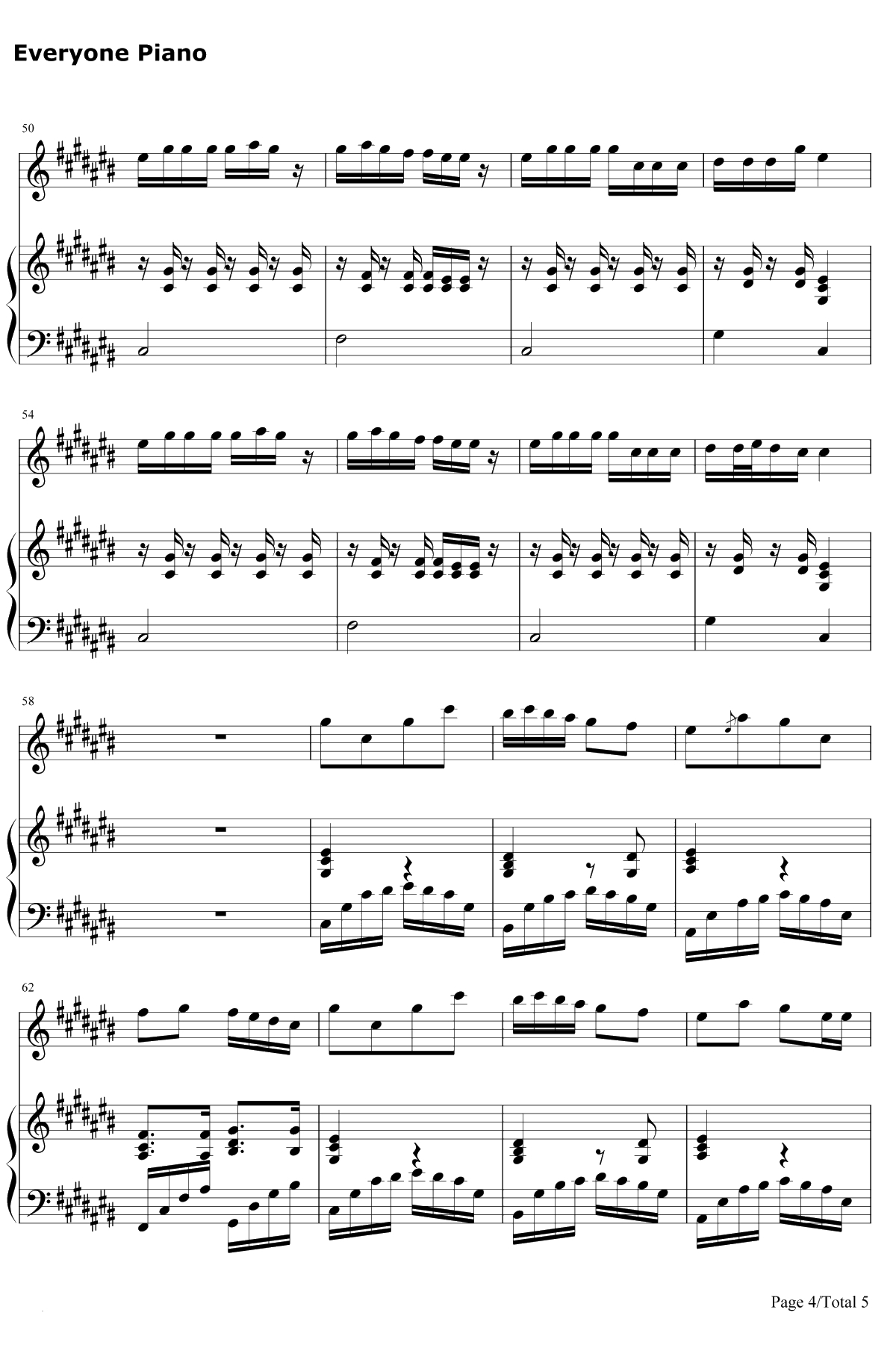 香水百合钢琴谱-张韶涵4