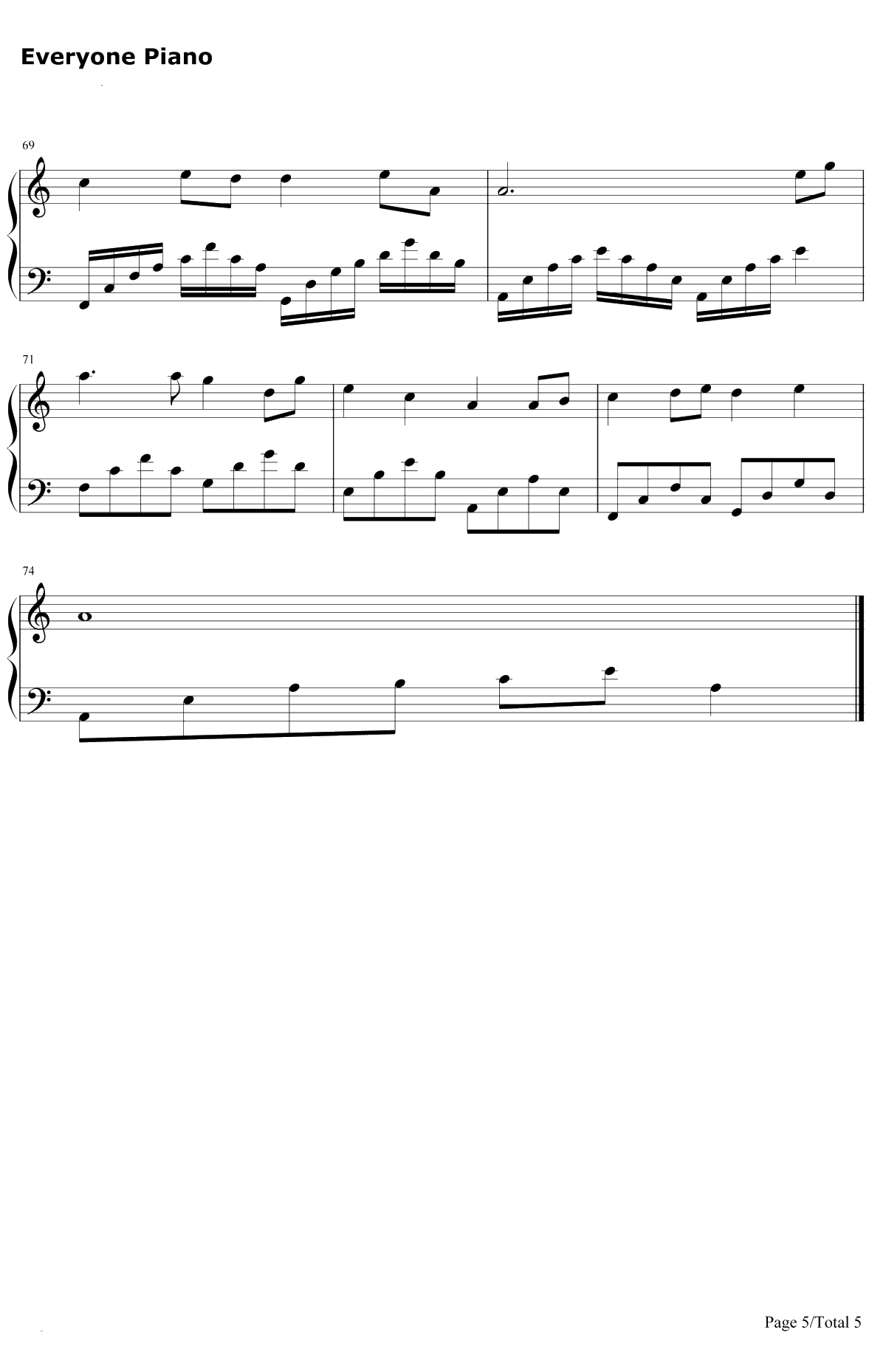 星月神话钢琴谱-金莎-神话插曲5