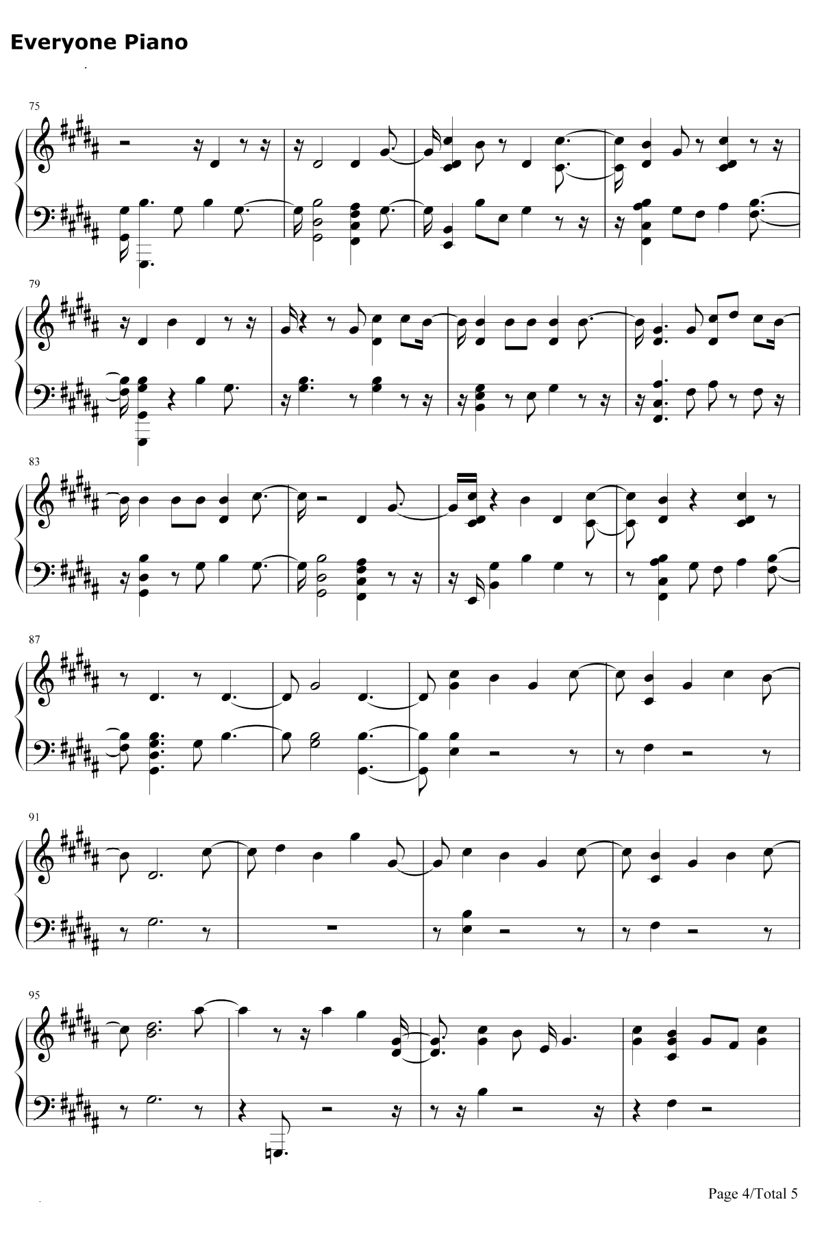 Don't Leave Me钢琴谱-防弹少年团4