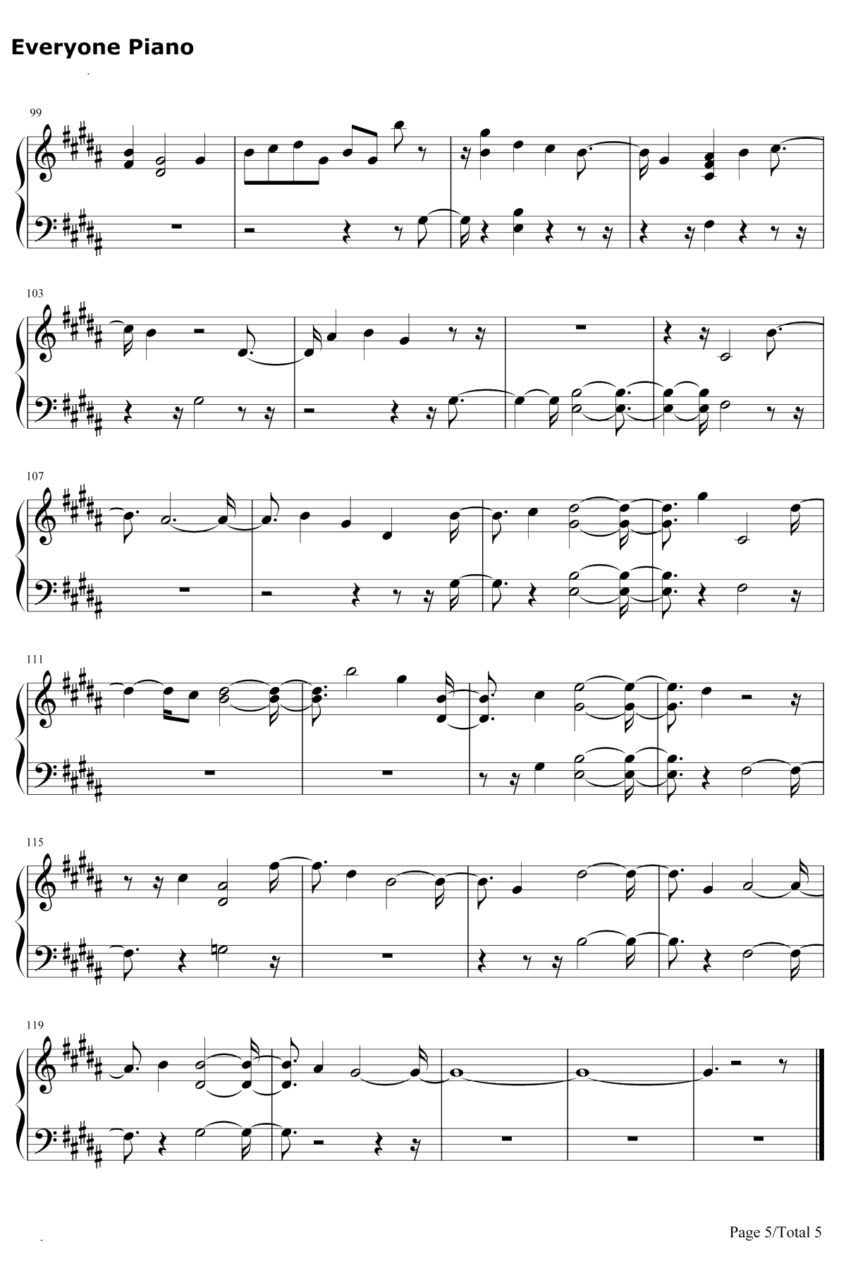 Don't Leave Me钢琴谱-防弹少年团5