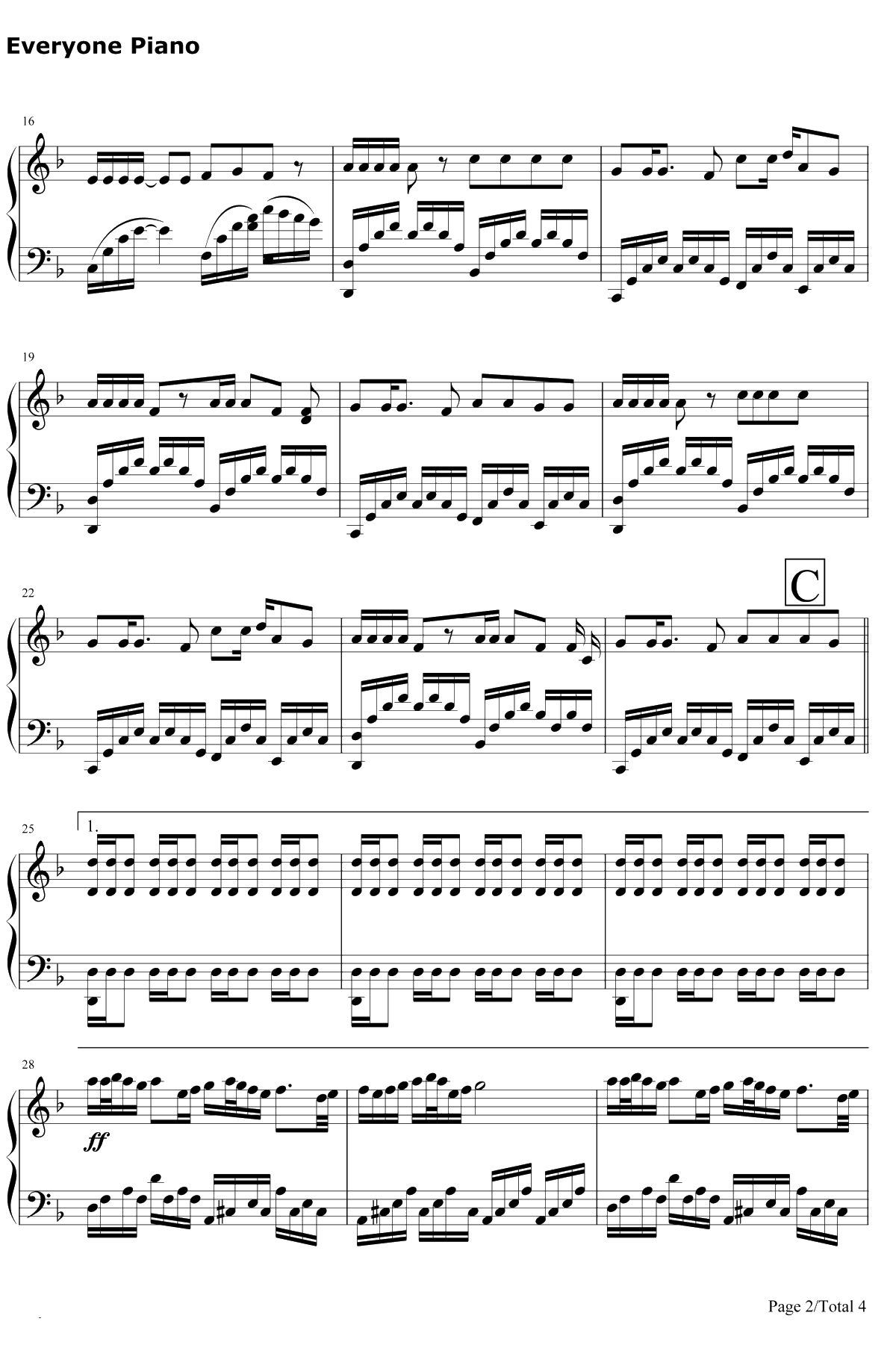 欧若拉钢琴谱-张韶涵2