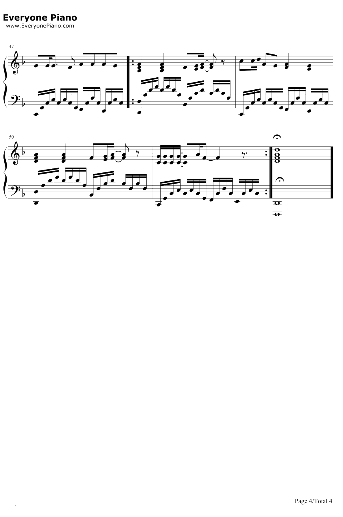 欧若拉钢琴谱-张韶涵4