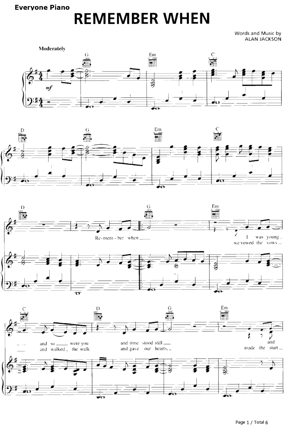 Remember When钢琴谱-AlanJackson1