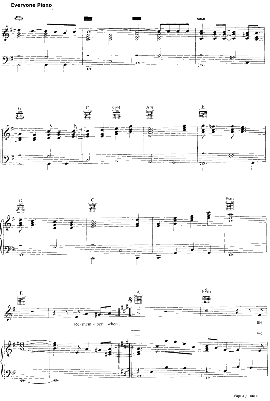 Remember When钢琴谱-AlanJackson4