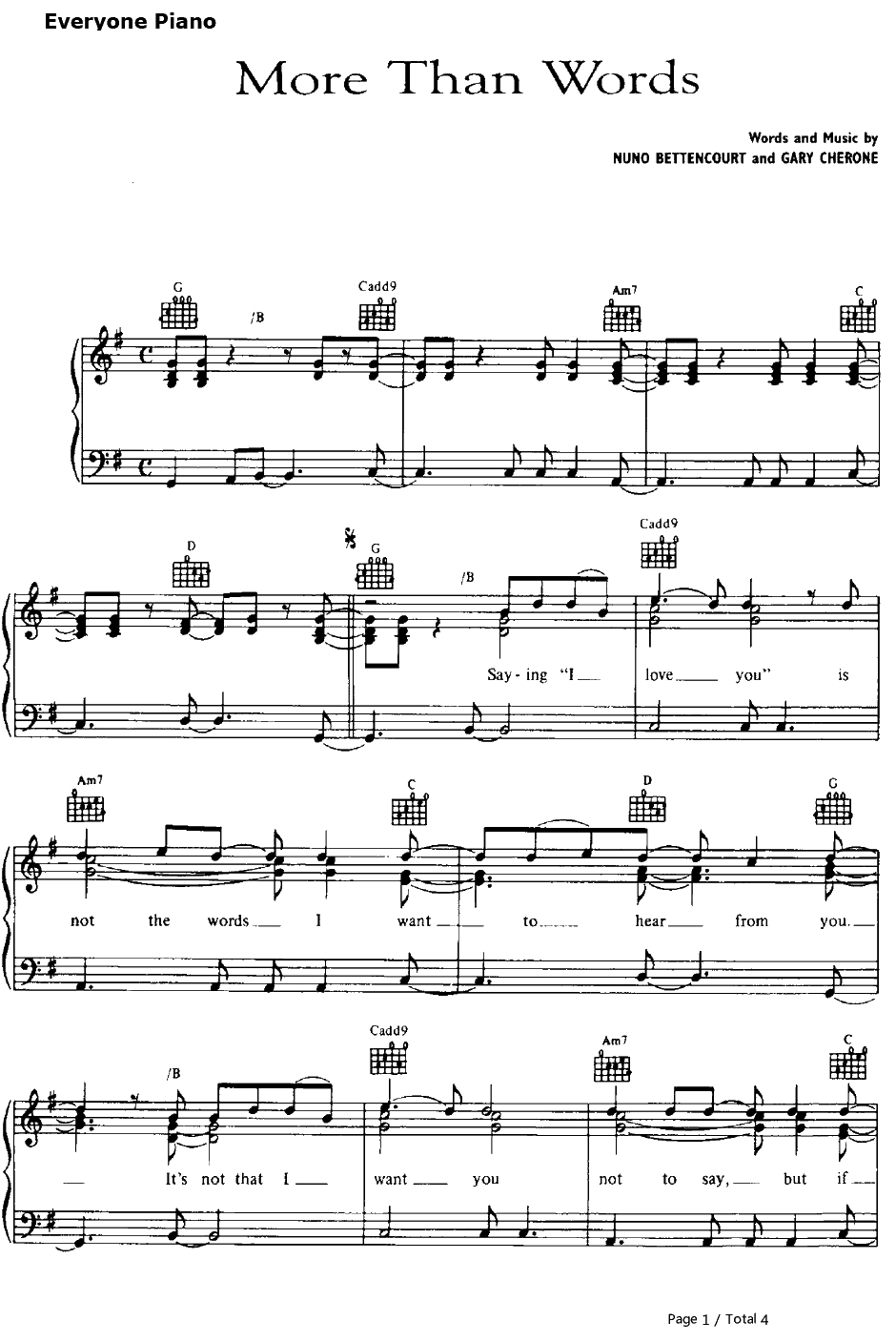 More Than Words钢琴谱-Extreme1