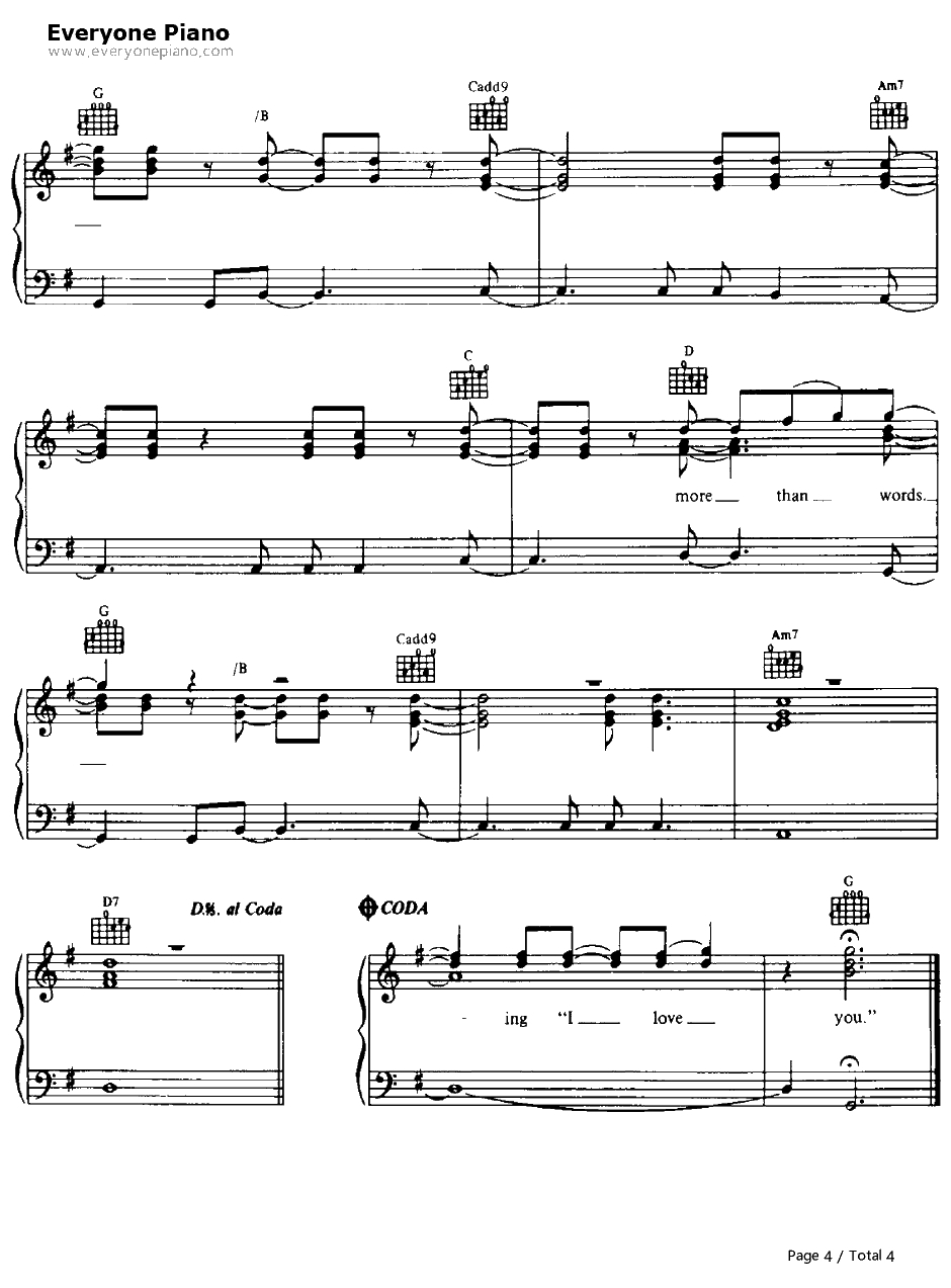 More Than Words钢琴谱-Extreme4