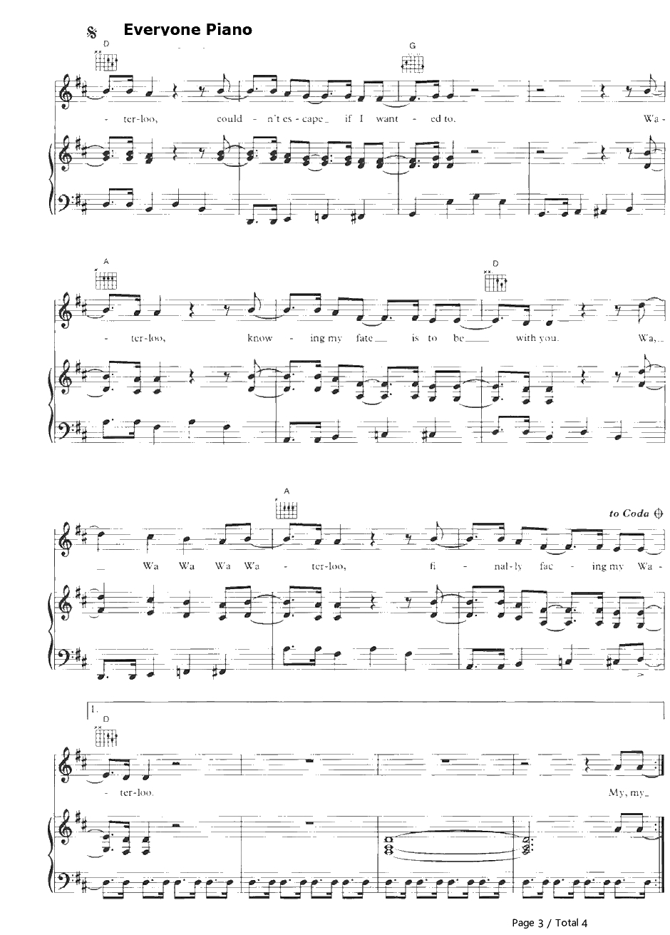 Waterloo钢琴谱-ABBA3